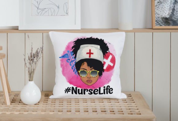Afro Nurse Graphics for Crafts & Design