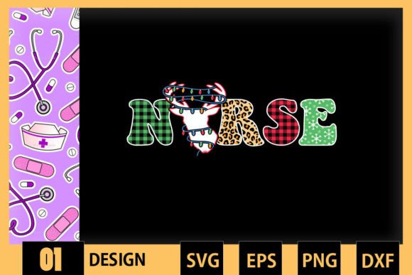 Christmas Nursing School NURSE Texture: Graphics for Crafts