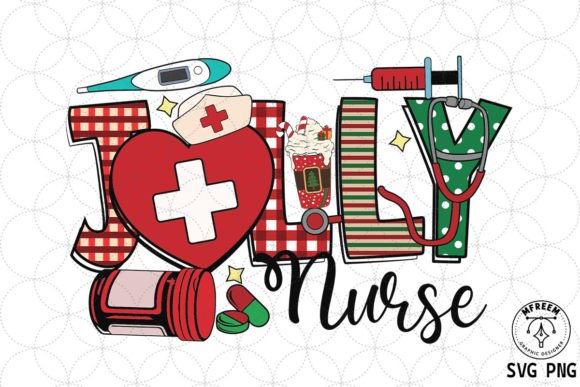Jolly Nurse Retro Christmas Sublimation Graphics