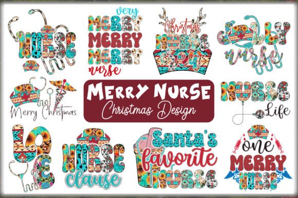 Merry Nurse Christmas Graphics for Crafts