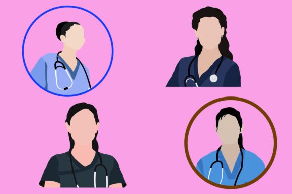 Nurse Avatar Graphics for Crafts & SVG