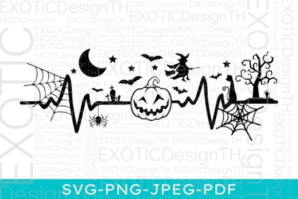 Nurse Halloween Pumpkin Heartbeat Funny Graphics for Crafts