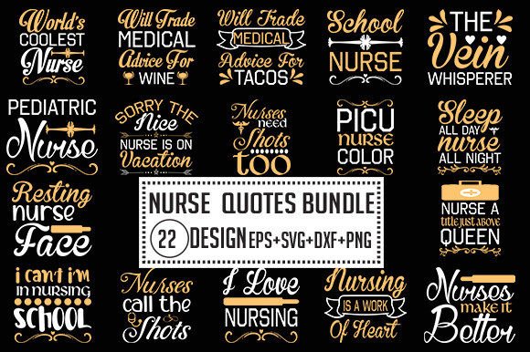 Nurse Quotes Graphics for Crafts & Branding