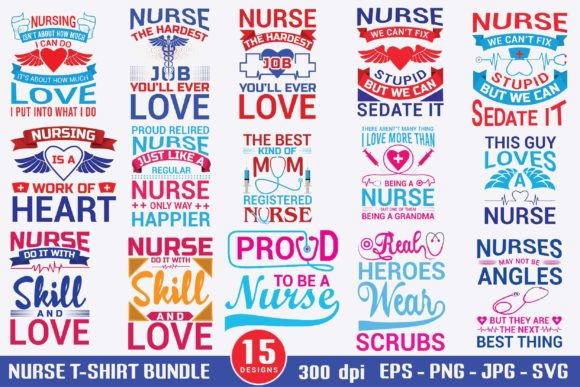 Nurse T-Shirt Bundle: Graphics for Crafts