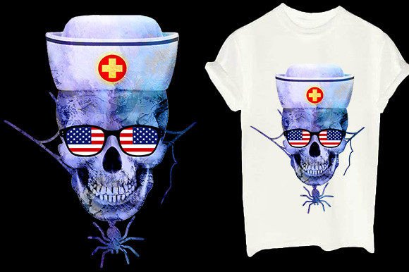 Skull Nurse Graphics for Crafts & Web Design
